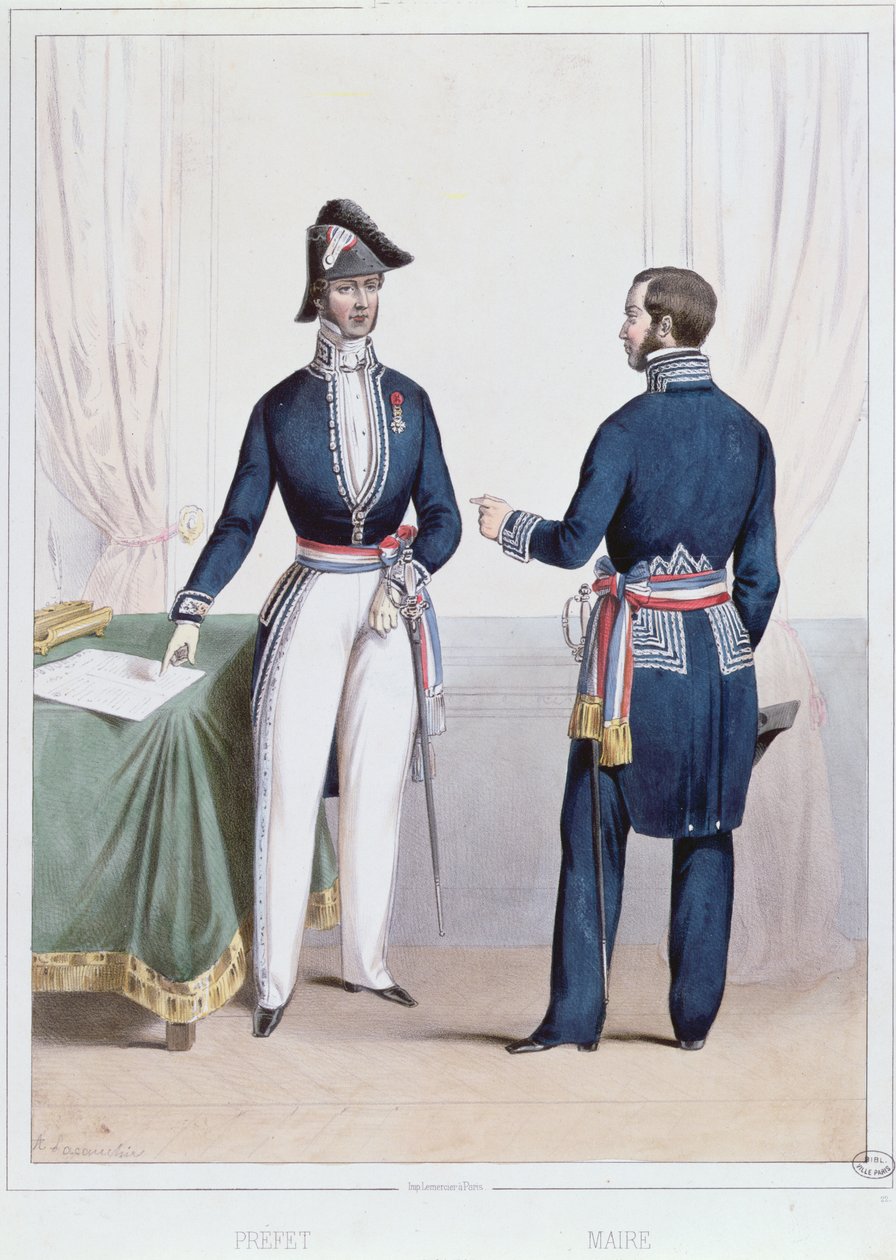 Francouzský prefekt a starosta v období červencové monarchie ve Francii (1830-47). od Alexandre Lacauchie
