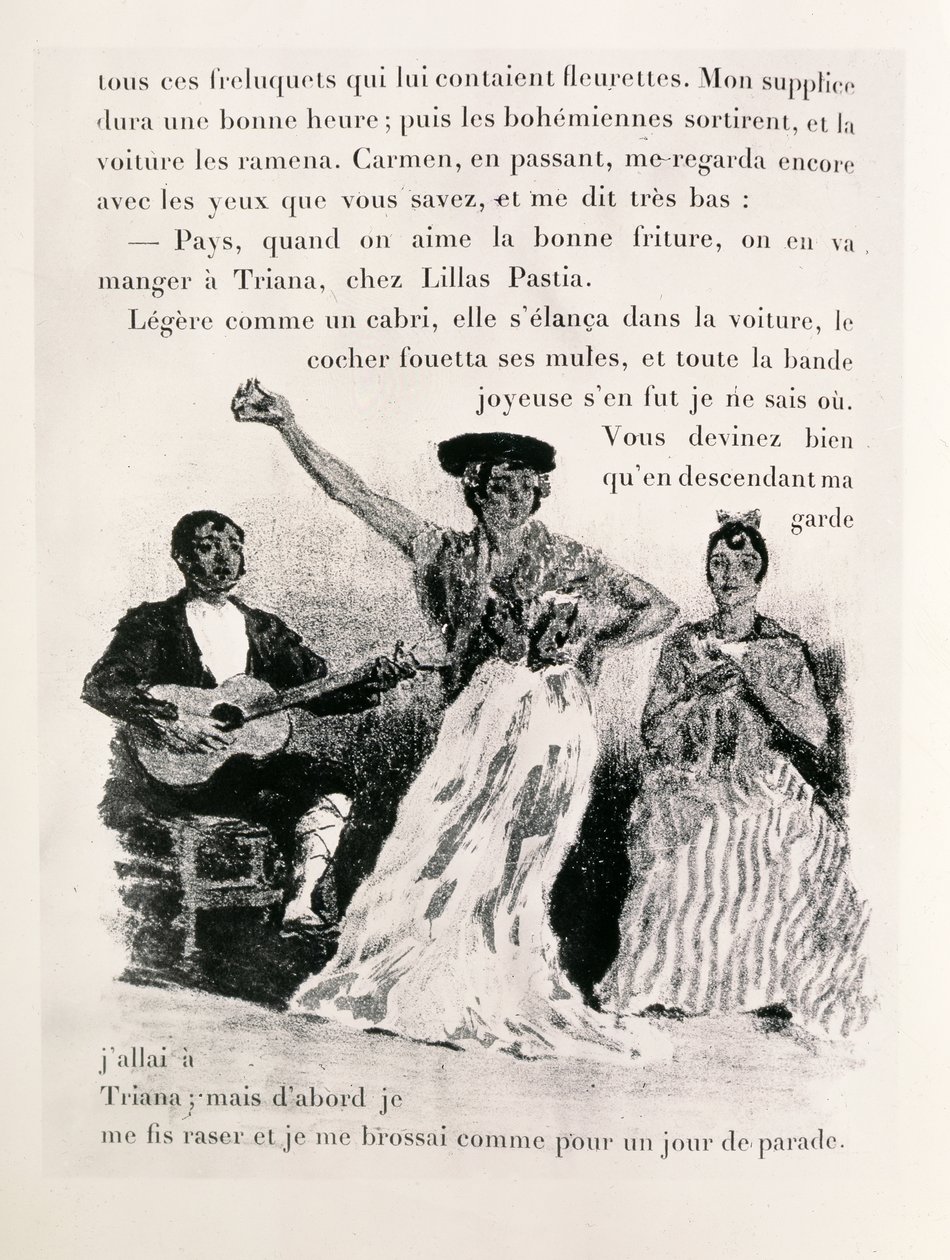 Tančící Carmen, hospoda.1901 od Alexandre Lunois