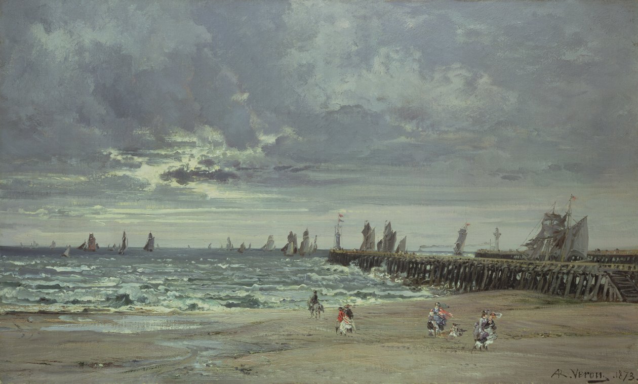 Moře u Boulogne, 1873 od Alexandre Rene Veron