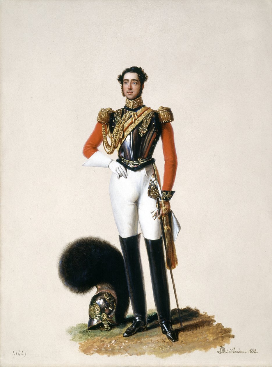 Poručík Thomas Myddleton Biddulph (1809-78), 1st Life Guards, 1833 (olej na žíněné desce) od Alexandre-Jean Dubois Drahonet