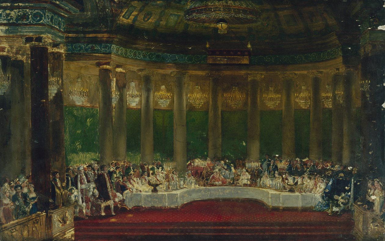 Svatební hostina Napoleona I. v Tuileriích, 2. dubna od Alexandre (1770 1844) Dufay