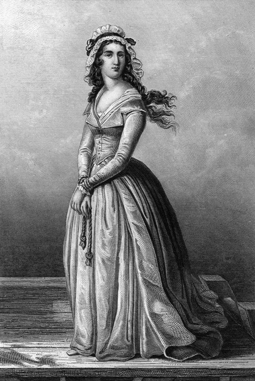 Charlotte Corday (1768-1793) Girondistka v době francouzské revoluce zavraždila Jean Paul Marat 13. července od Alexandre (after) Lacauchie