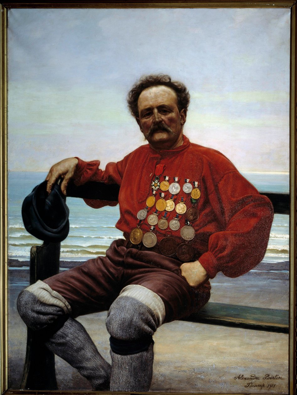 Portrét zachránce Onesime Frebourg (1853-1923) Obraz Alexandra Bertina (? -1930) 1901 Fecamp, Newfoundland Museum od Alexandre Bertin