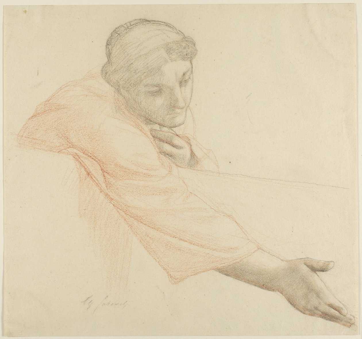 Žena sahající přes zeď, studie pro Život svatého Ludvíka, krále Francie od Alexandre Cabanel