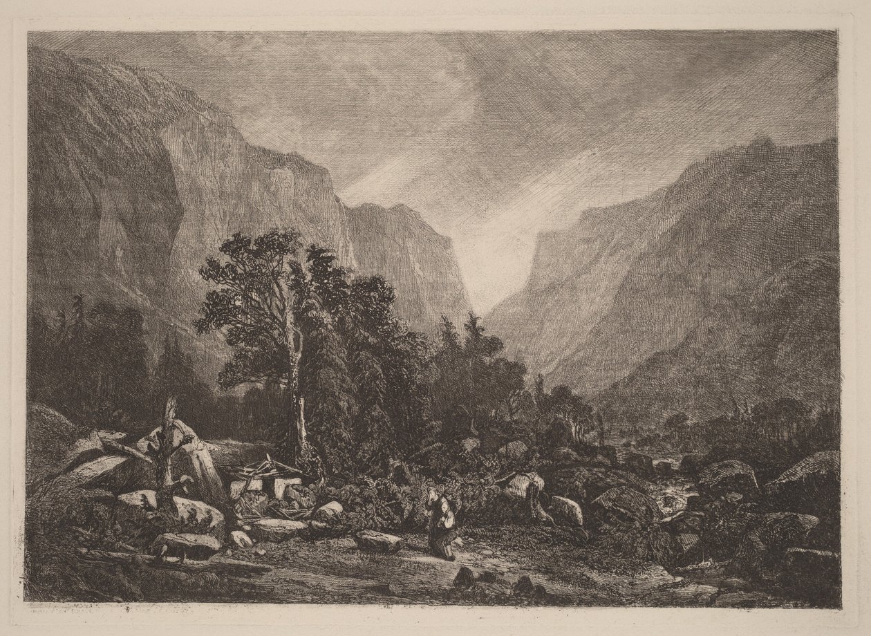 Pár u zchátralého domu od Alexandre Calame