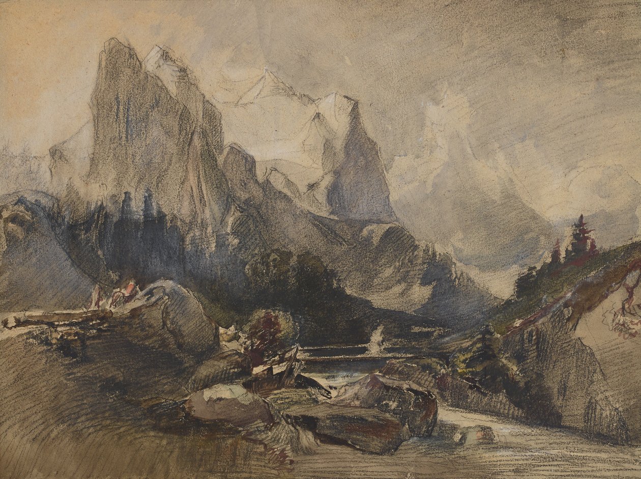 Wetterhorn v Berner Oberland od Alexandre Calame