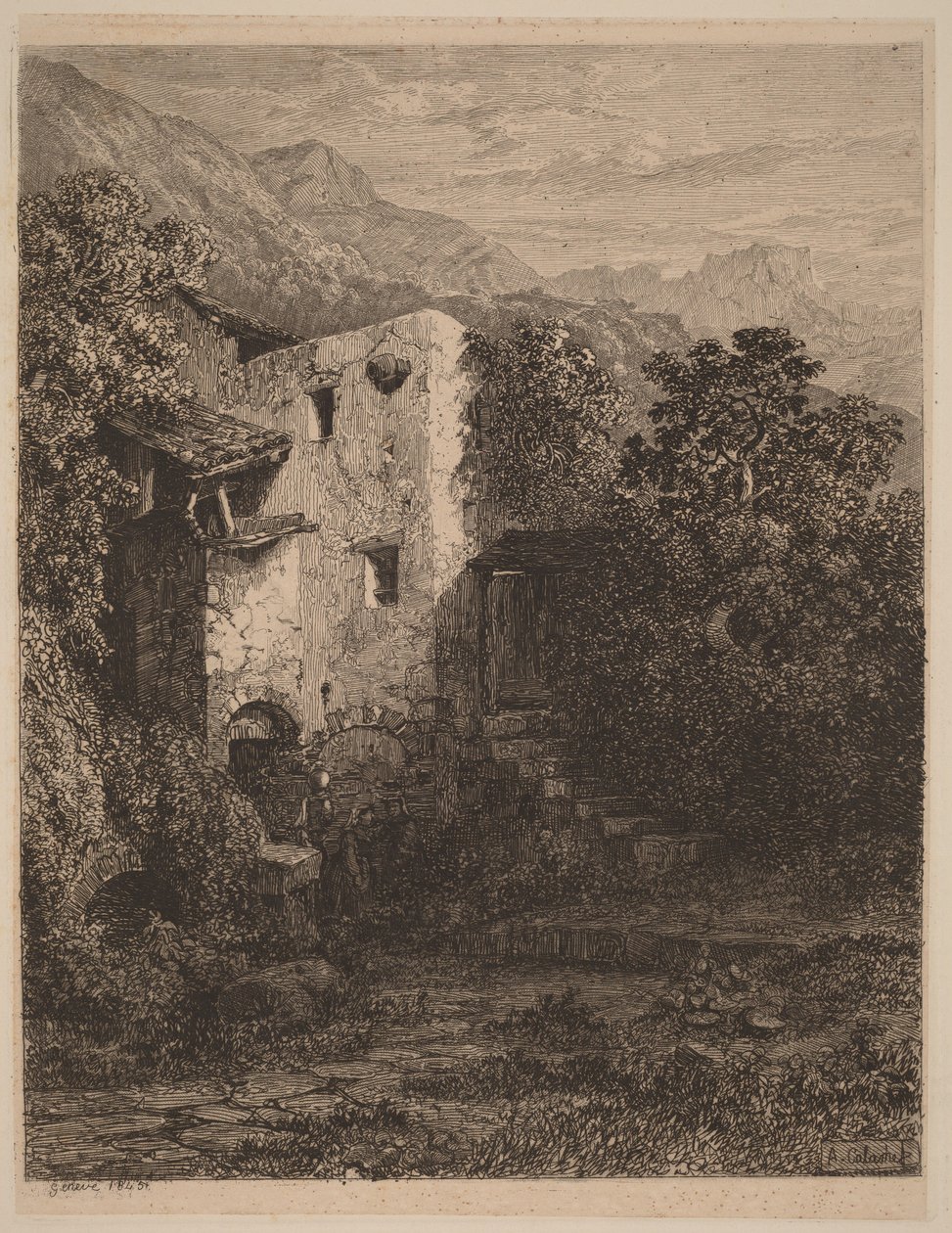 Zchátralý dům od Alexandre Calame