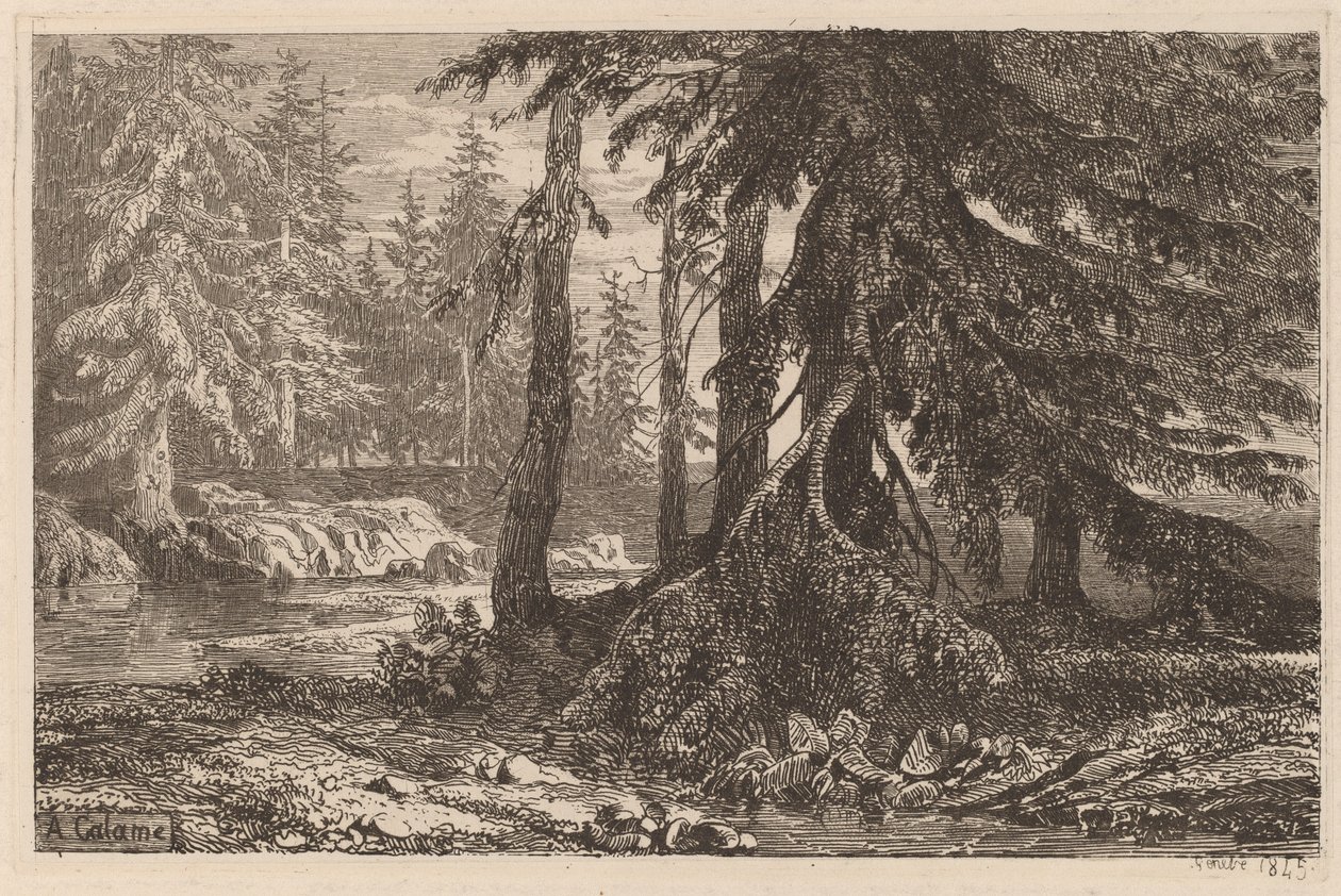 Zkoušky leptu Alexandre Calame, III, pl. 16 od Alexandre Calame
