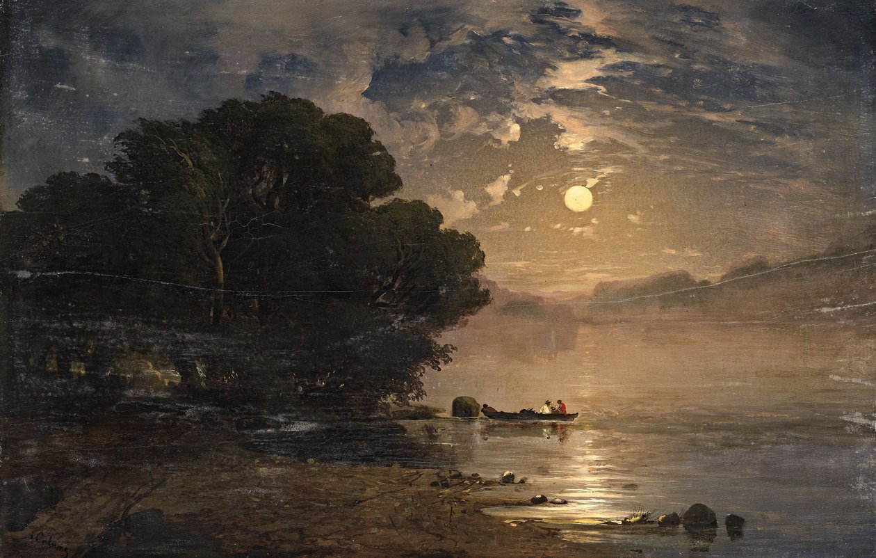 Večerní krajina s jezerem od Alexandre Calame