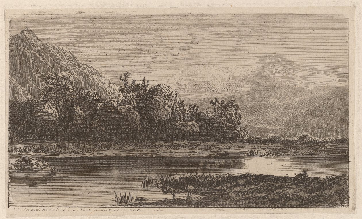 Horské jezero od Alexandre Calame