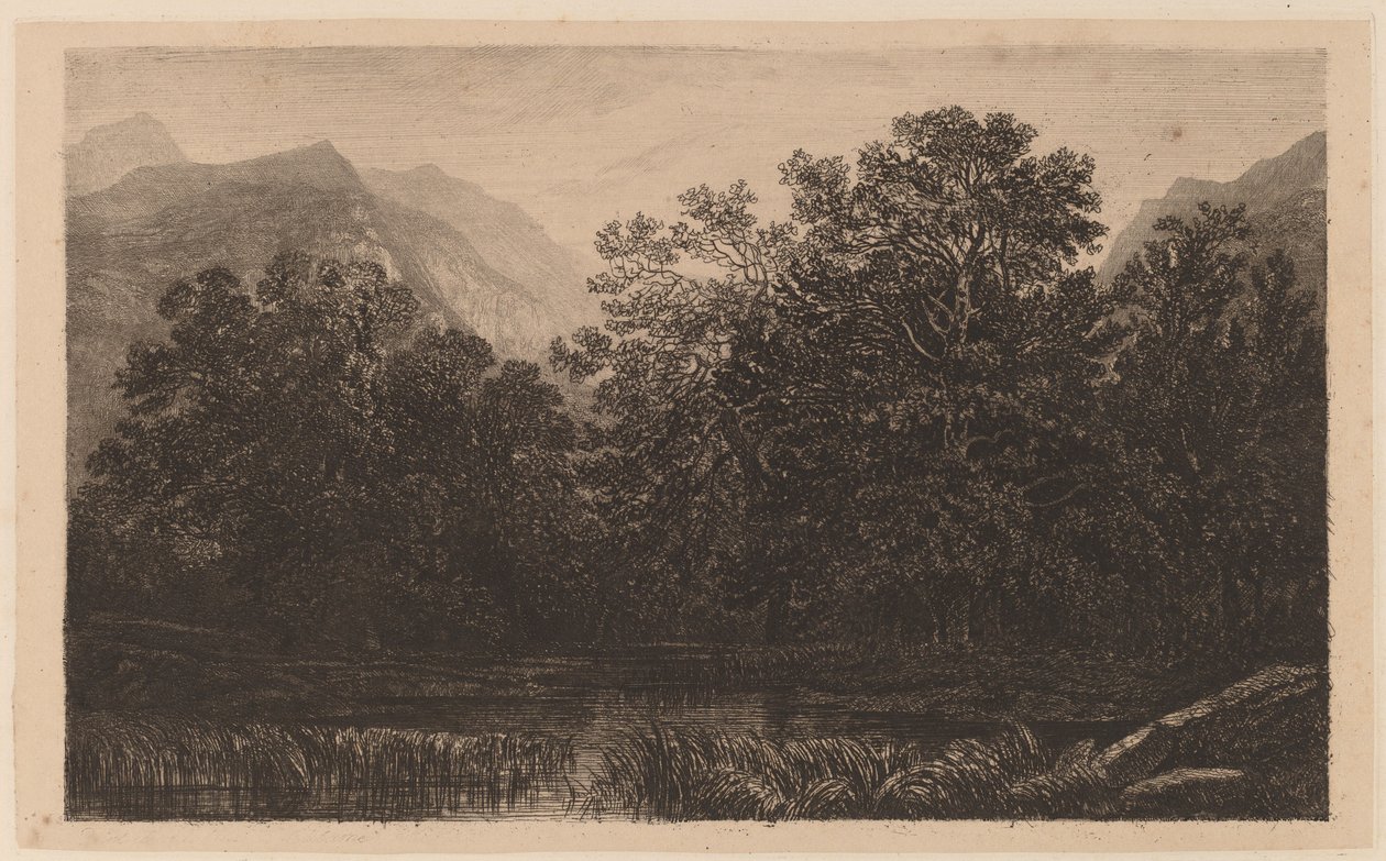 Horský rybník od Alexandre Calame