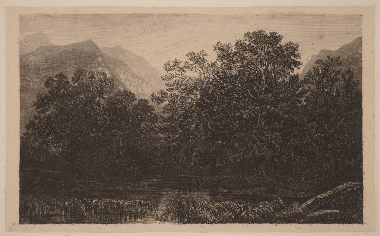 Horská tůň od Alexandre Calame