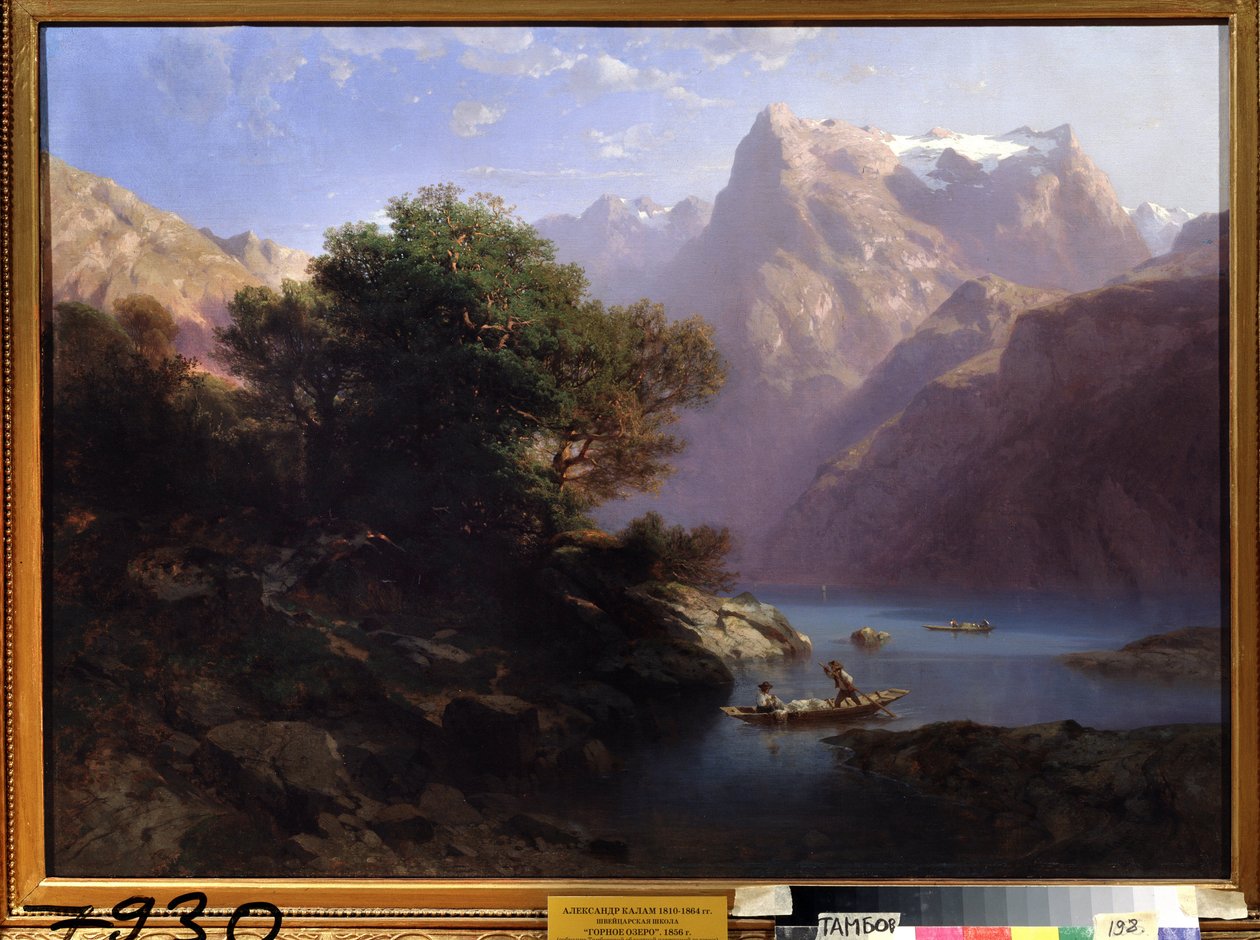 ""Horská krajina s jezerem ve Švýcarsku"" (Horské jezero) Obraz Alexandre Calame (1810-1864) 1860 Oblastní galerie umění, Tambov Rusko od Alexandre Calame