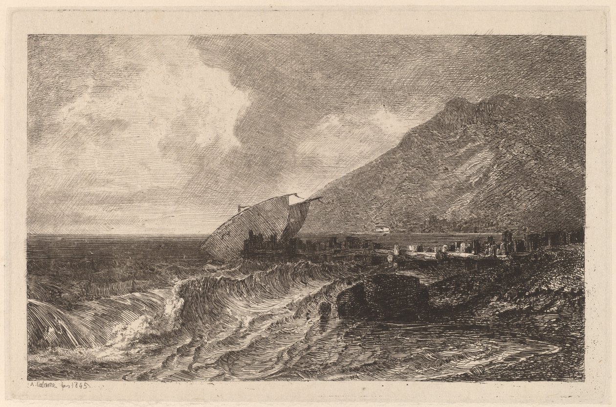 Ztroskotání na pobřeží od Alexandre Calame