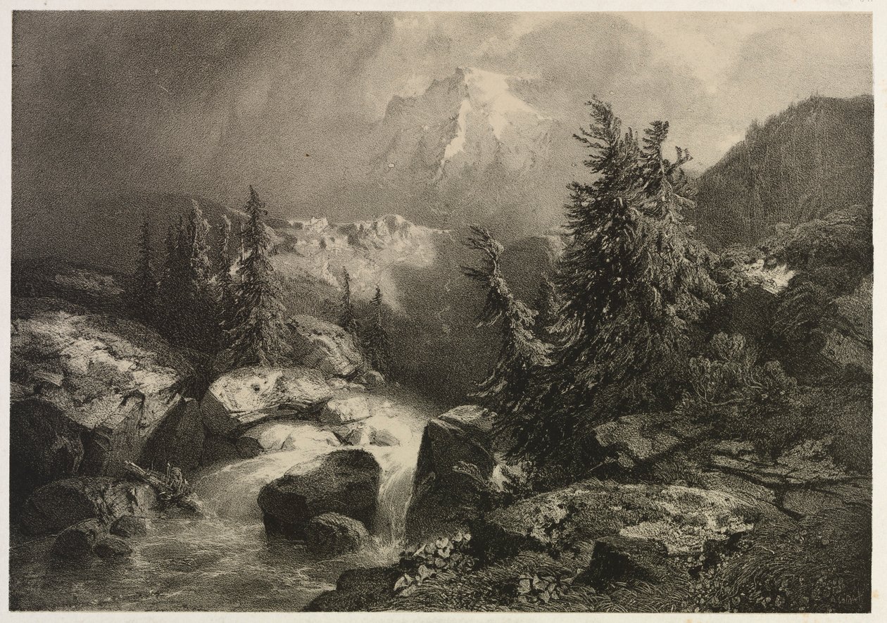 Bouře v Alpách. od Alexandre Calame