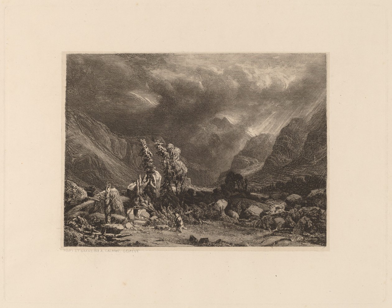 Bouře v horách od Alexandre Calame