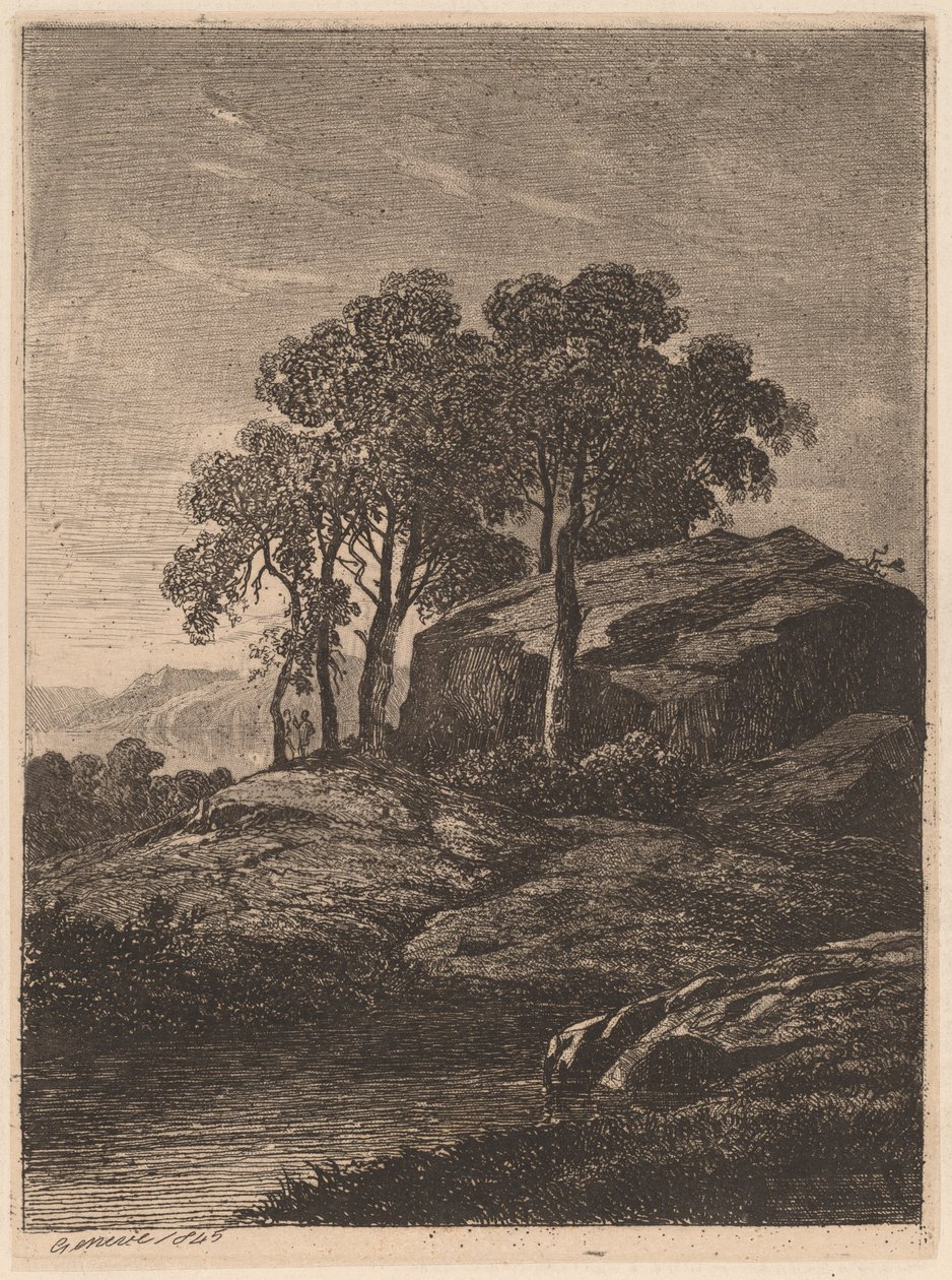 Stromy u skály od Alexandre Calame