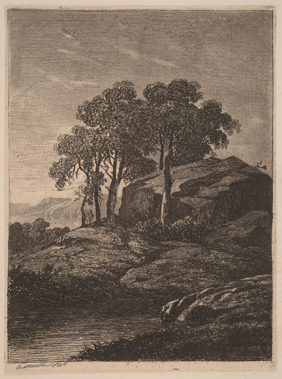 Stromy u skály od Alexandre Calame