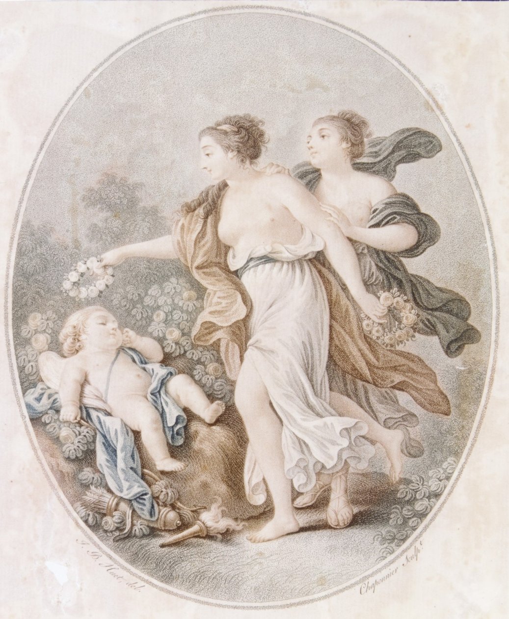Cupid korunovaný Graces, 1770-1805. od Alexandre Chaponnier