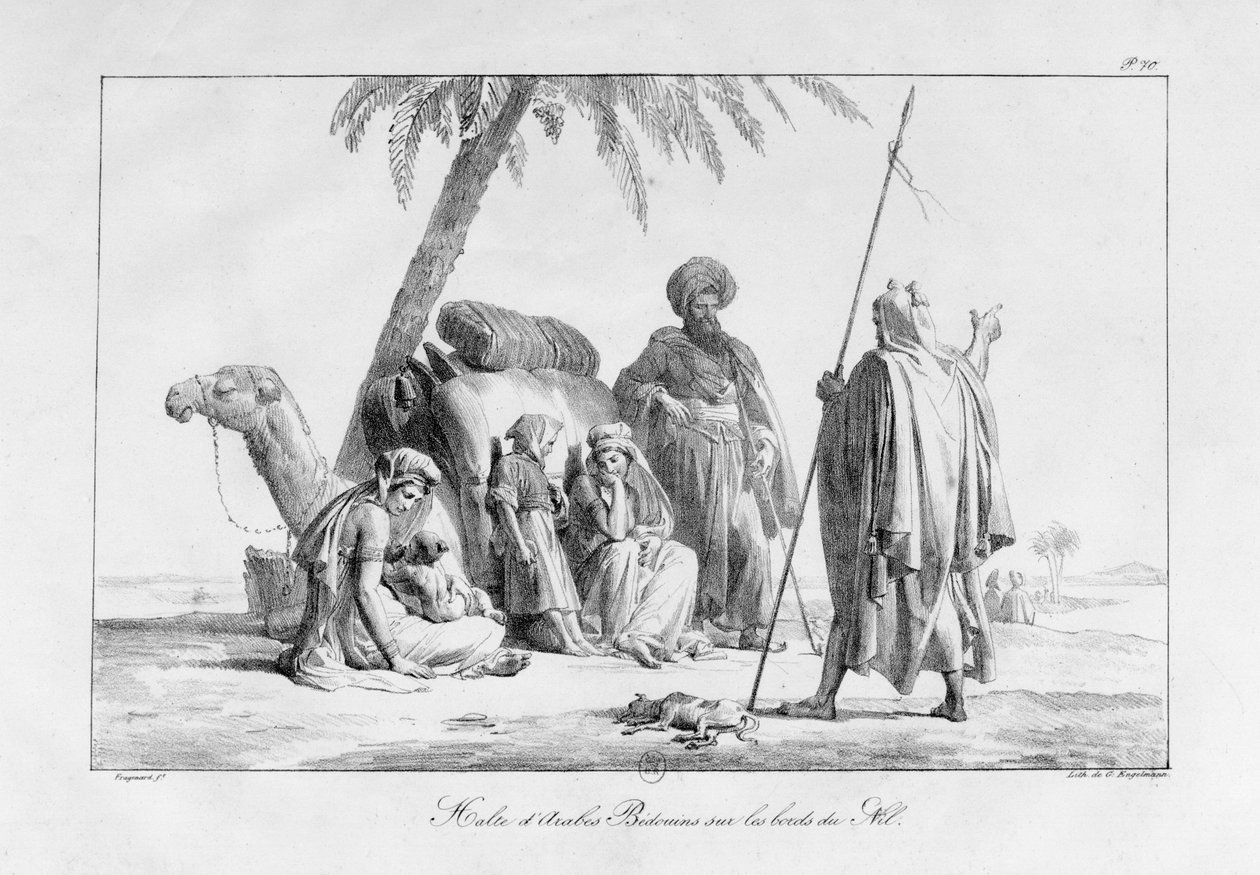 Arabové a beduíni odpočívající, ze série „Voyage to the Levant“ od Alexandre Evariste Fragonard