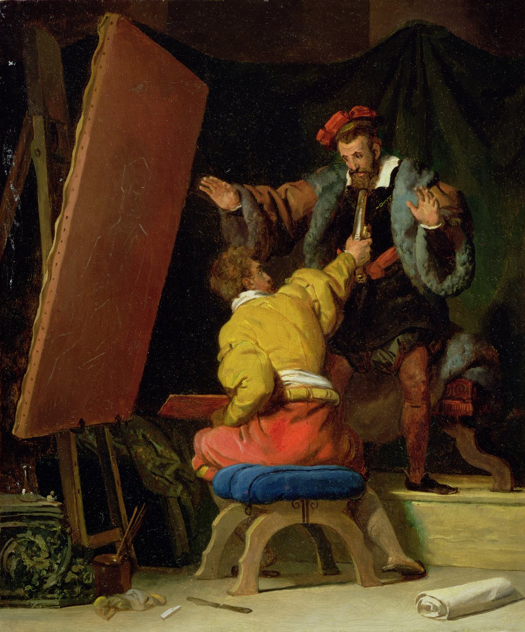 Aretino v ateliéru Tintoretta, 19. století od Alexandre Evariste Fragonard