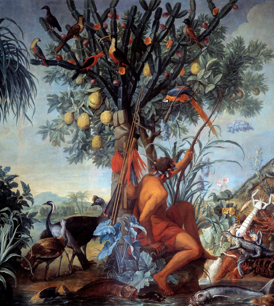Obraz Indického lovce od Francoise Desportese (1661-1743) 18. století Sun. 3,72x4 m Marseille, Muzeum výtvarných umění od Alexandre Francois Desportes