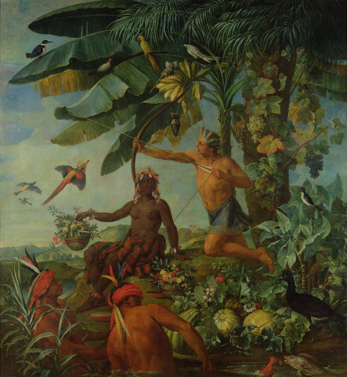 Indiánský lovec a rybář, 1741 od Alexandre Francois Desportes