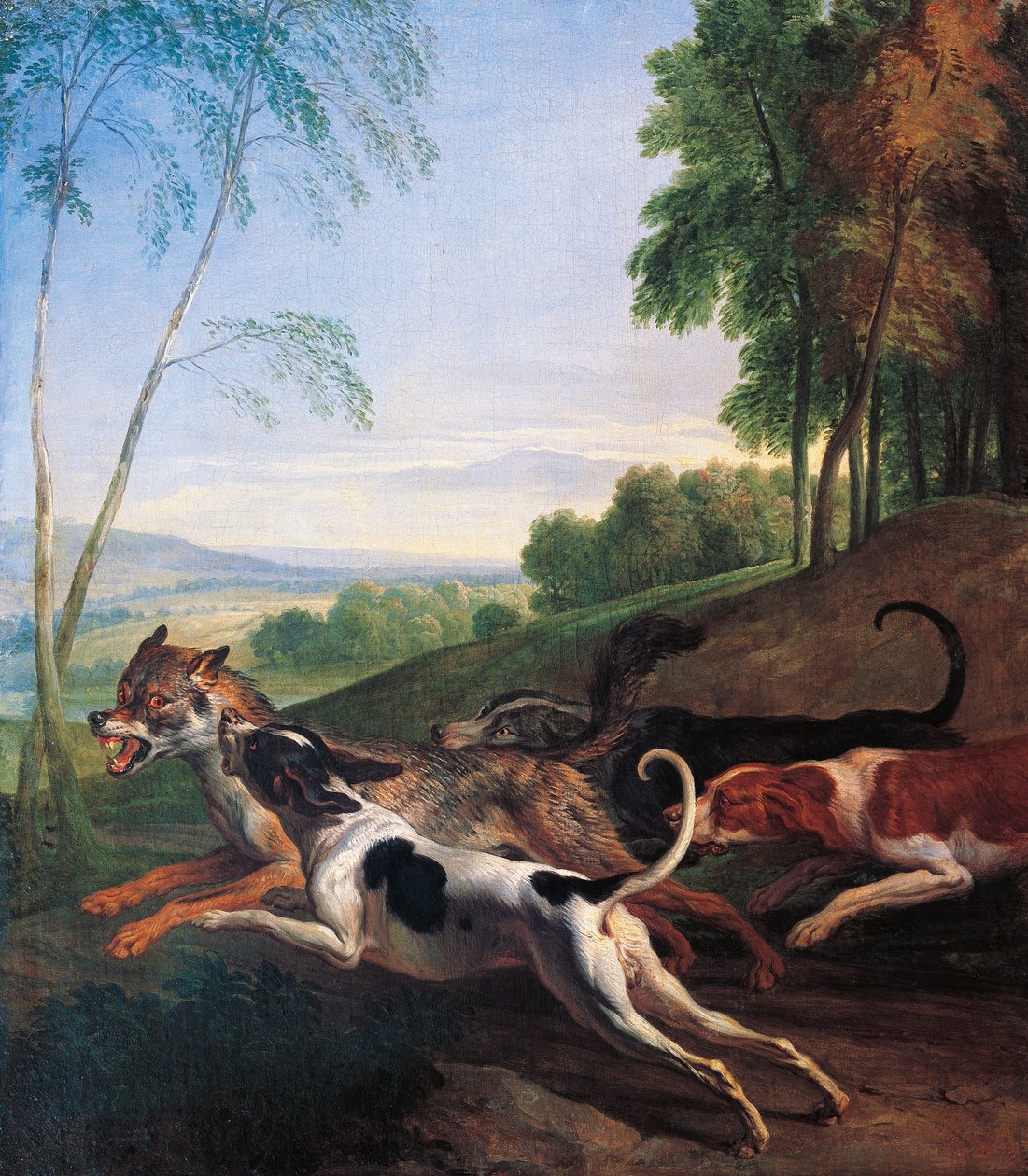 Lov vlků, obraz Alexandre-Francoise Desportese (1661-1743), Francie od Alexandre Francois Desportes