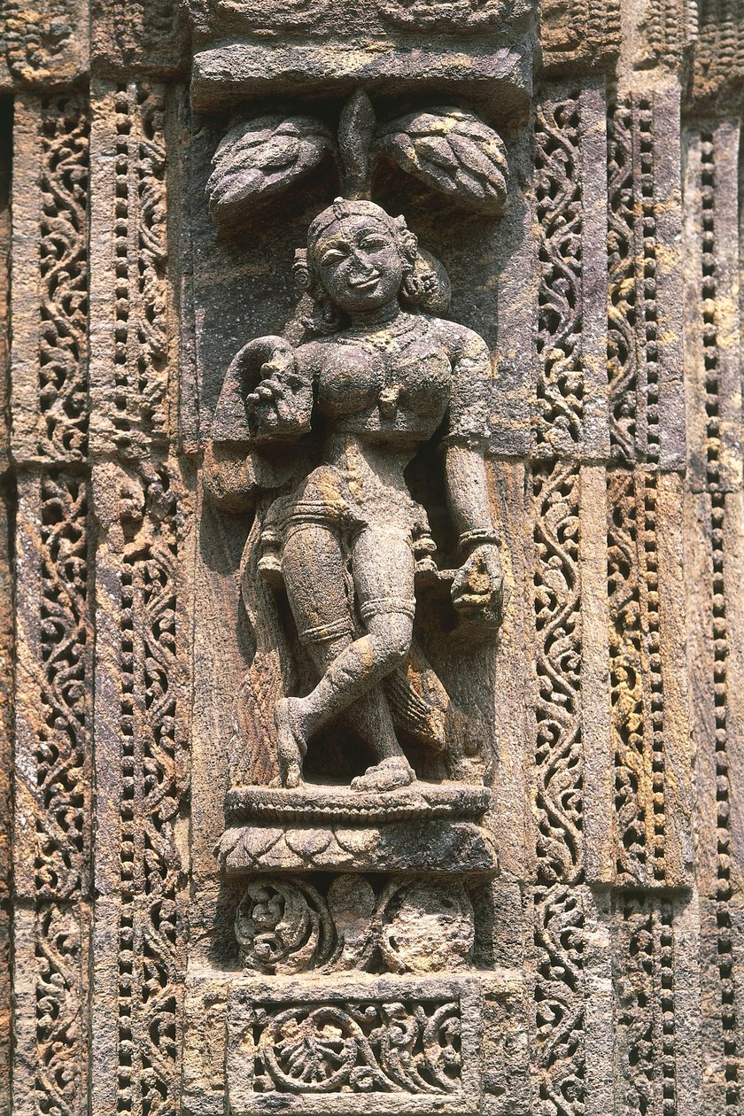 Tanečnice, reliéf v tanečním sále (Nata Mandir), Chrám Slunce (Seznam světového dědictví UNESCO od Nicolas Toussaint Charlet