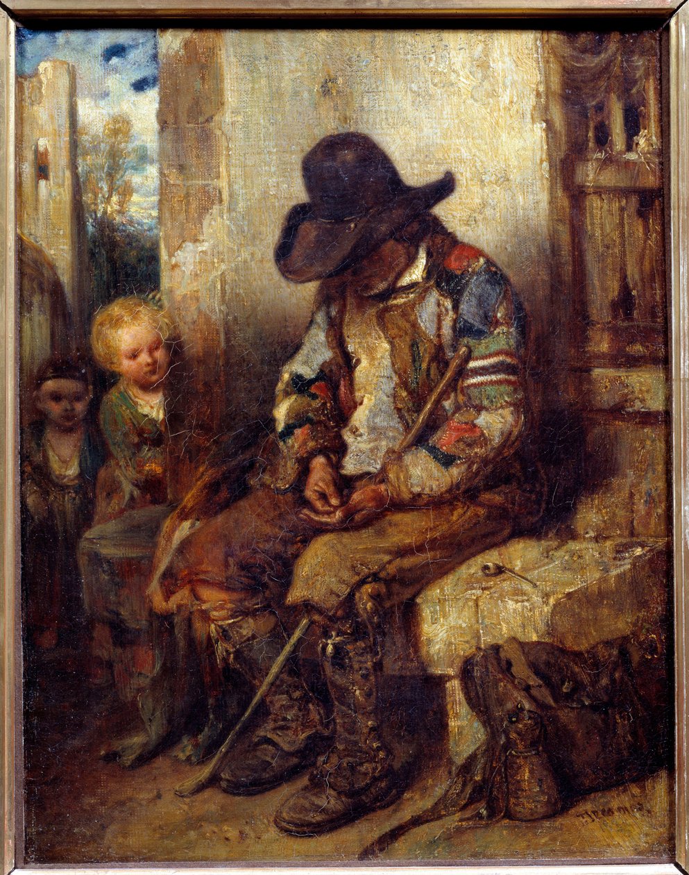 Žebrák se svým receptem Obraz Alexandra Gabriela Decampse (1803-1860) 1833 Ne. 0,41x0,32 m od Alexandre Gabriel Decamps