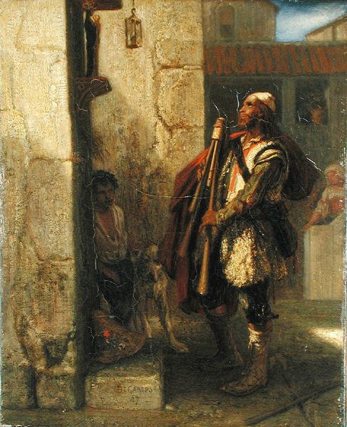 Pifferaro před Madonou, 1847 od Alexandre Gabriel Decamps
