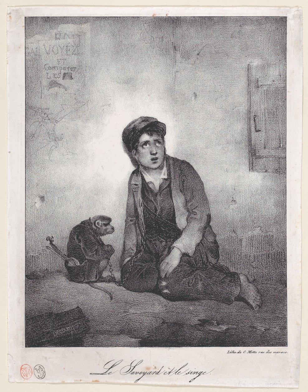Chlapec ze Savojska a jeho opice, 1823. od Alexandre Gabriel Decamps
