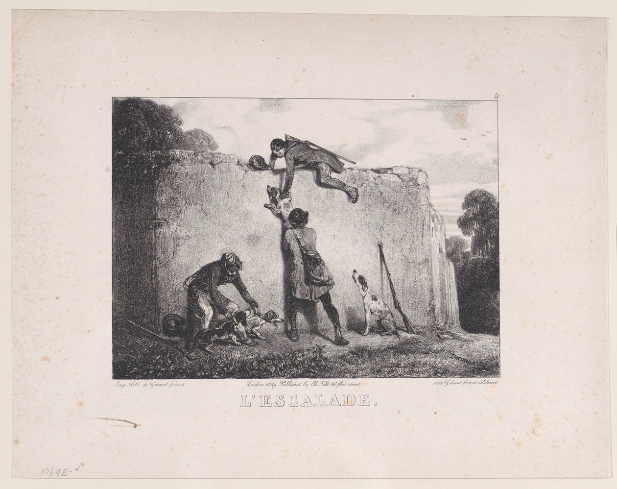 The Climb, ze série Hunting Scenes, 1829. od Alexandre Gabriel Decamps