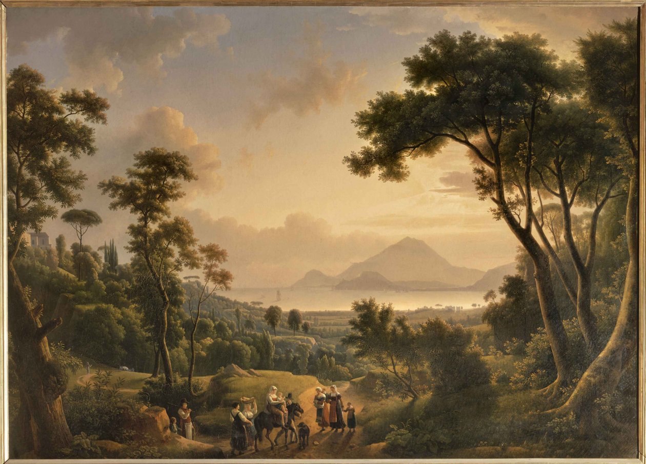 Pohled na pobřeží Neapolského království Posillipo. od Alexandre Hyacinthe Dunouy