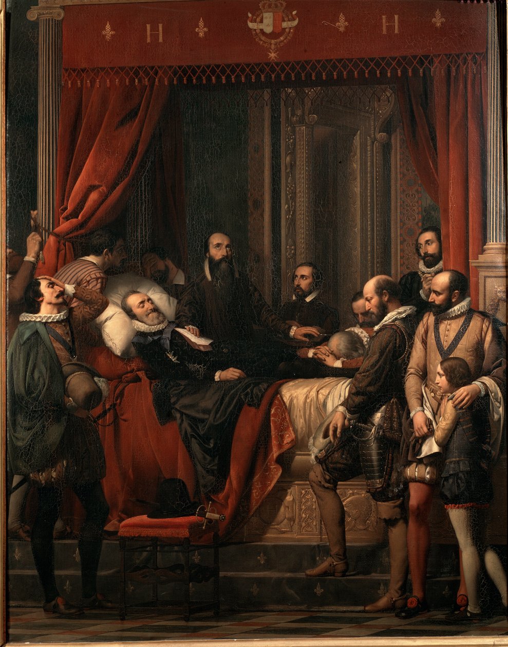 Smrt francouzského krále Jindřicha IV., jeho tělo vystavené na obraze Louvre od Alexandra Hesse (1806-1879) od Alexandre Jean Baptiste Hesse