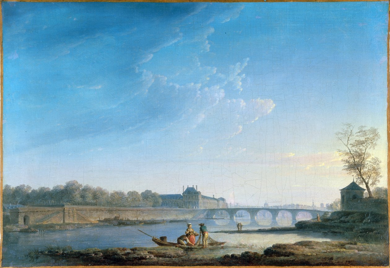 Nábřeží Tuileries a Pont Royal, kolem roku 1780 (olej na plátně) od Alexandre Jean Noel