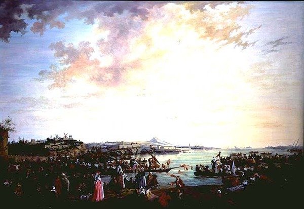 Pohled na řeku Tagus, Portugalsko od Alexandre Jean Noel