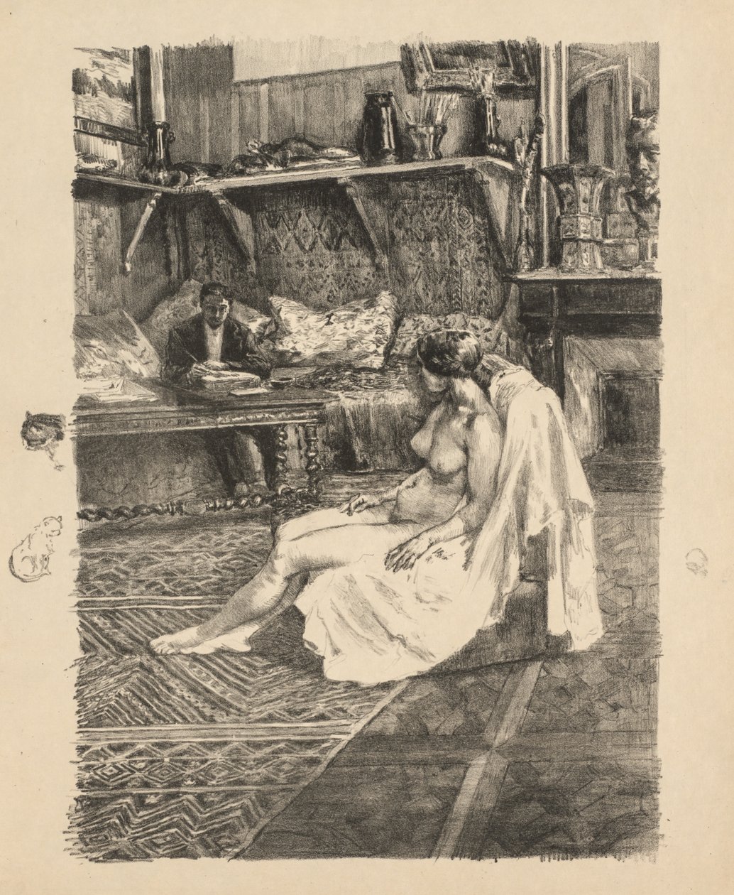 The Model Session The Model Session, c. 1895. od Alexandre Lunois