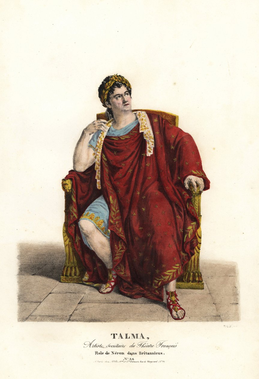 Francois Joseph Talma jako Nero v Britannicus od Jeana Racina, Theater Français od Alexandre Marie Colin