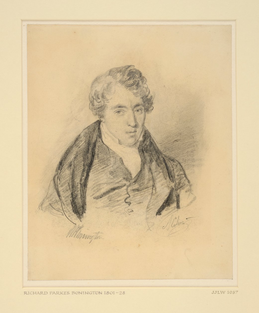 Portrét Richarda Parkese Boningtona, kolem 1825-30 (měkký grafit na tkaném papíře) od Alexandre Marie Colin