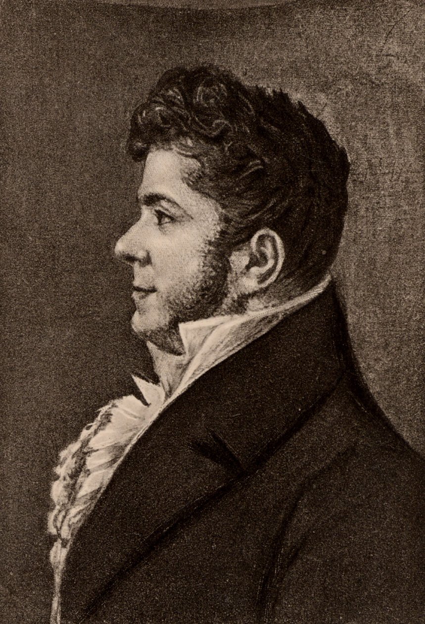 Portrét francouzského spisovatele Stendhala (litografie) od Alexandre Marie Longuet