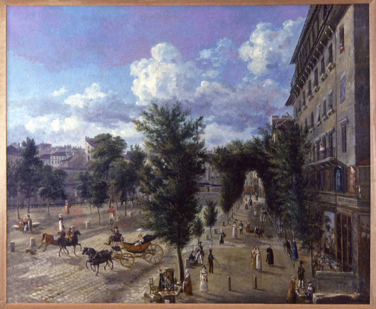 Grands boulevards, Paříž, kolem roku 1800 (malba) od Alexandre Pau de Saint Martin