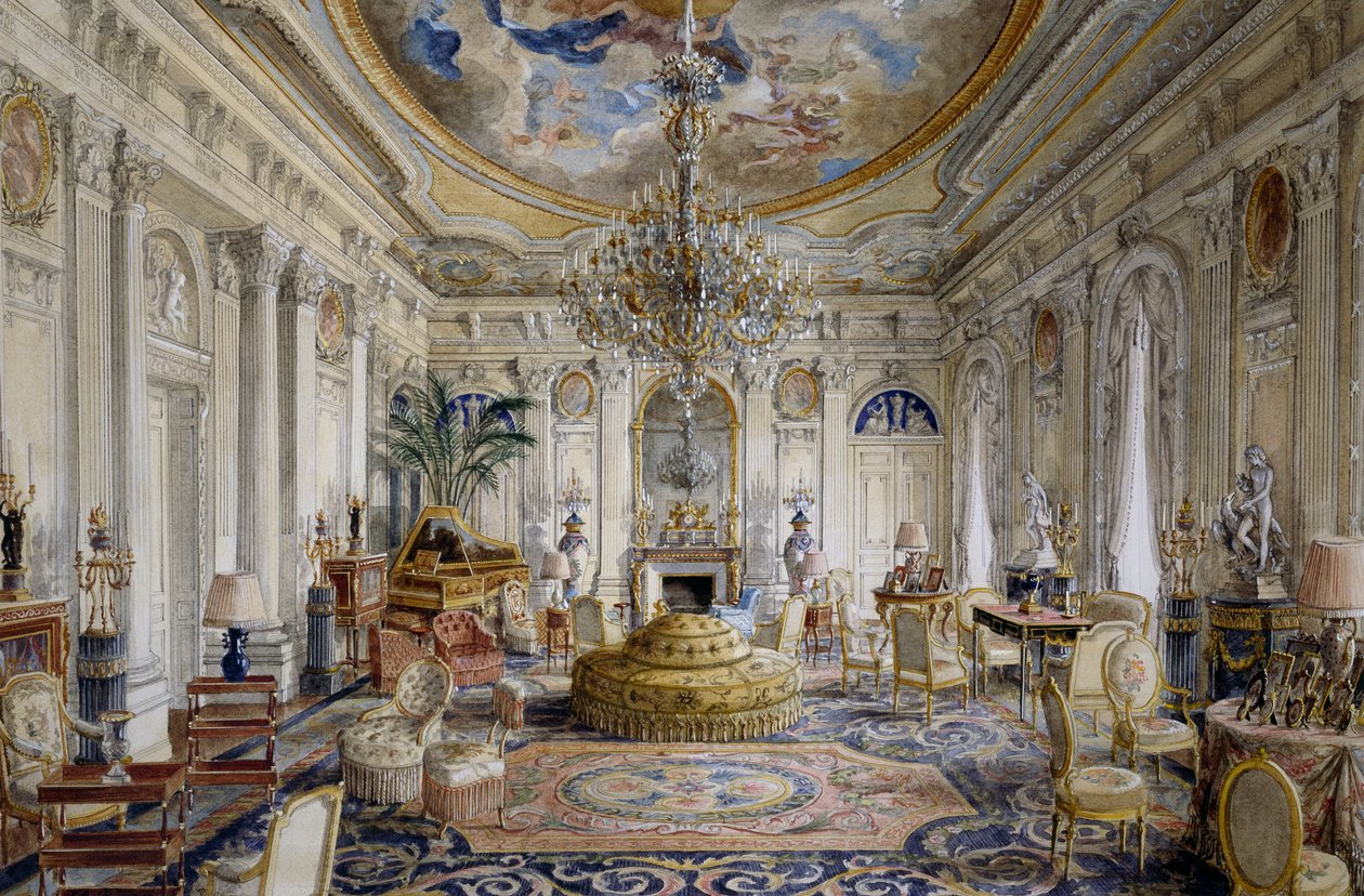 Velký sál nebo bílý sál ve stylu Ludvíka XVI, Chateau de Ferrieres od Alexandre Serebriakoff