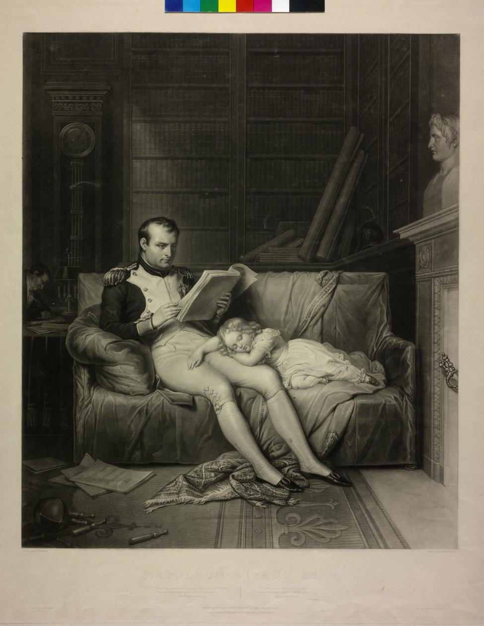 Francouzský císař Napoleon I. Bonaparte (mezzotinta) od Alexandre Vincent Sixdeniers