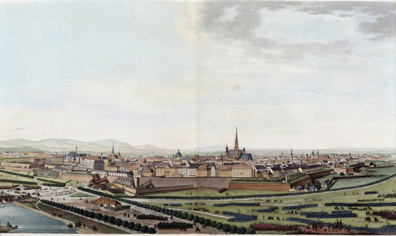 Celkový pohled na Vídeň z kostela sv. Karla - v „Malebné plavbě do Rakouska hrabětem Alexandrem de Laborde“, Paris, ed. Didot starší od Alexandre de Laborde