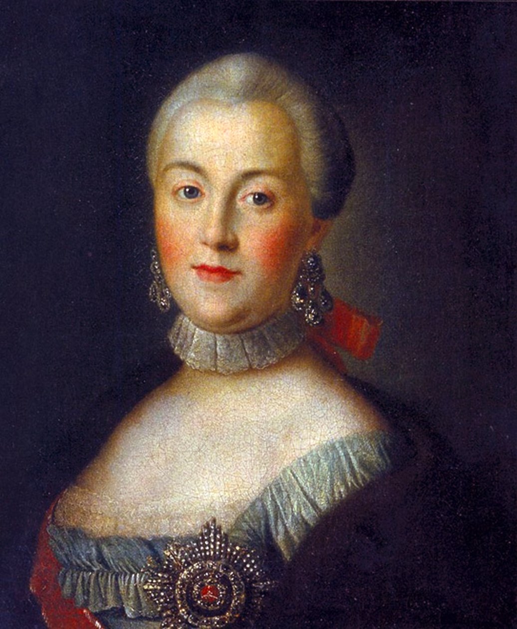 Portrét velkovévodkyně Kateřiny Aleksejevny, budoucí císařovny Kateřiny II. Veliké, kolem roku 1760 od Alexei Petrovich Antropov