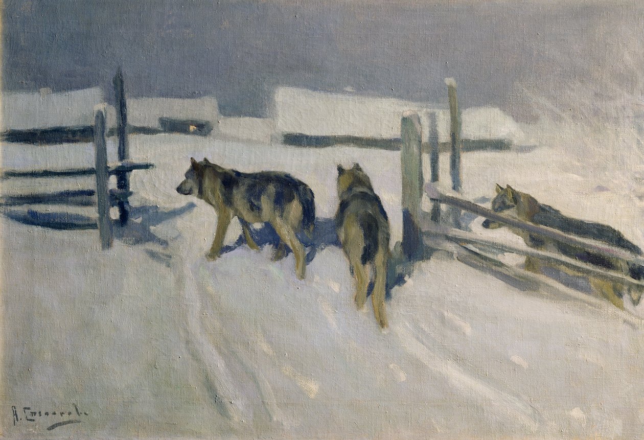 Wolfs, Zimní noc, kolem roku 1910 od Alexei Steipanovitch Stepanov