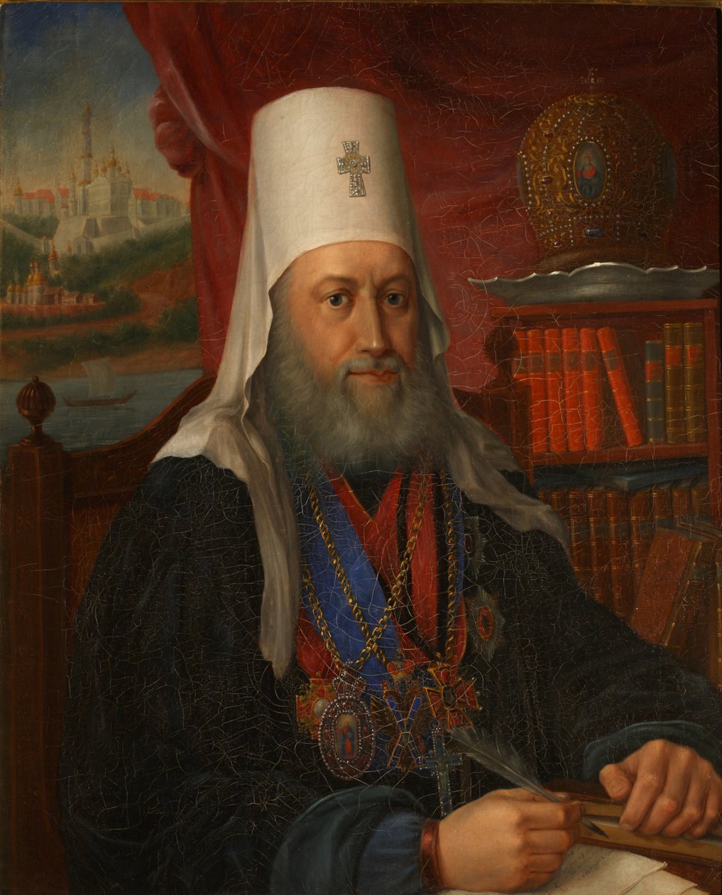 Portrét Jevgenije Bolchovitinova 1767-1837, metropolita Kyjeva a Haliče, 1837 od Alexei Afanasyevich Kalashnikov