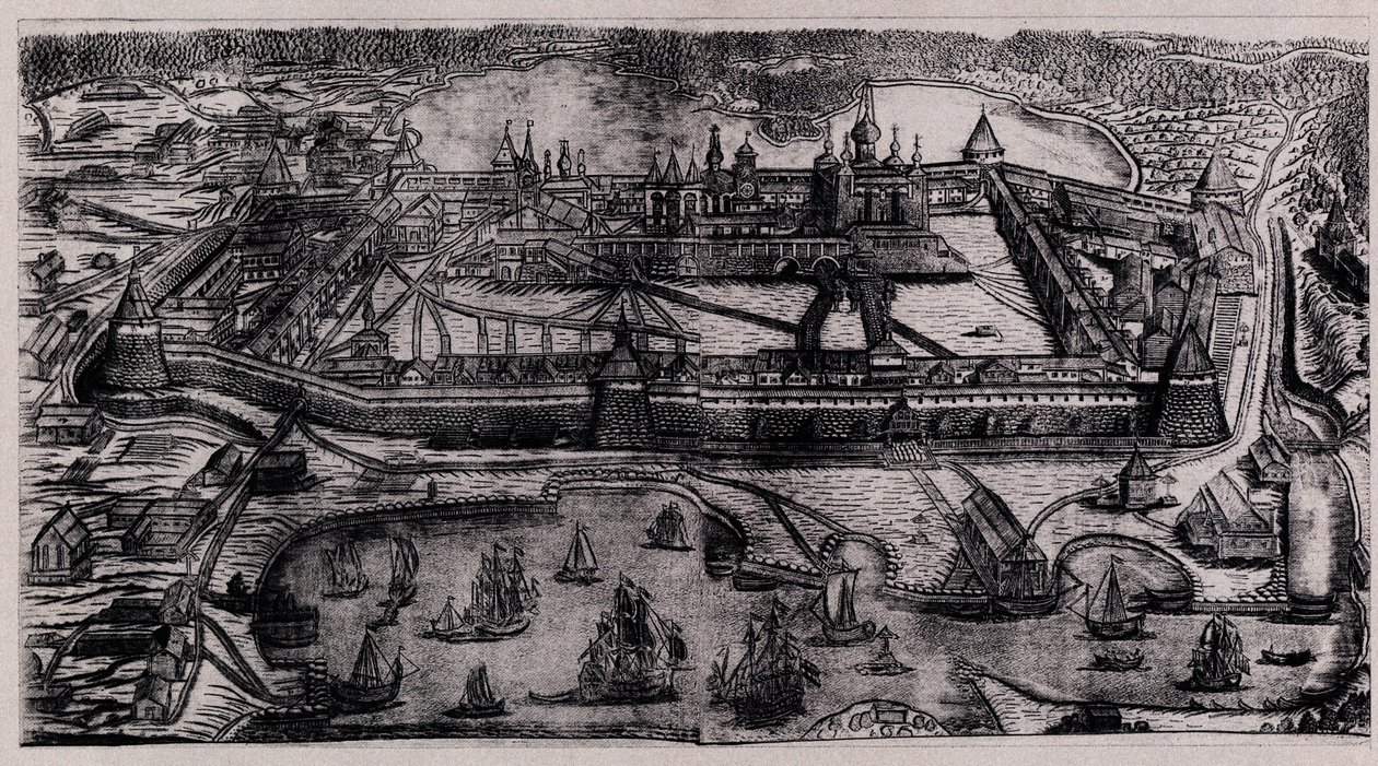 Solovecký klášter Proměnění Páně na Soloveckých ostrovech, 1744 od Alexei Fyodorovich Zubov