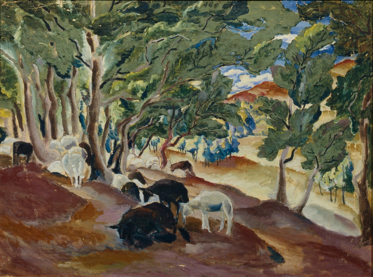 Korolkovskie dače. Ovce na okraji lesa, 1918 od Alexei Ilyich Kravchenko